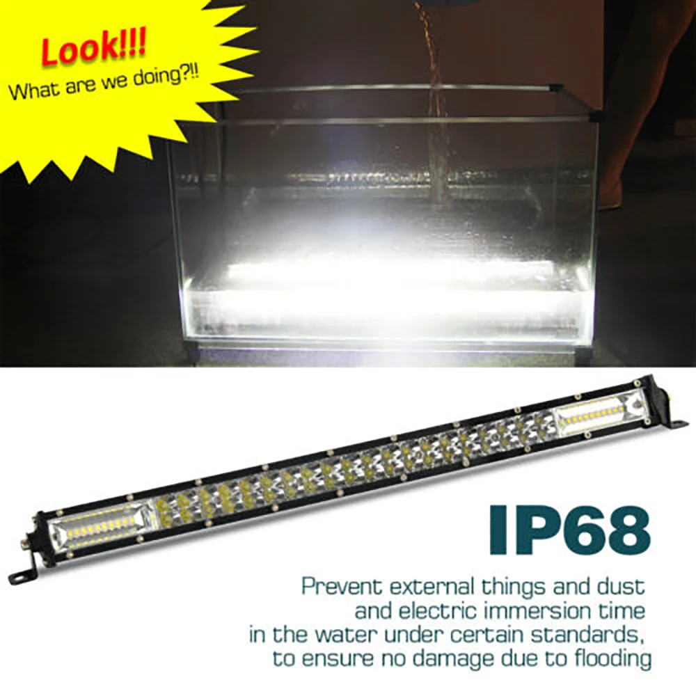 

1pc Car 20 Inch Spot Flood Combo Beam LED Work Light Bar 9-30V 1200W High Power Driving Lamp Waterproof Dustproof Quakeproof