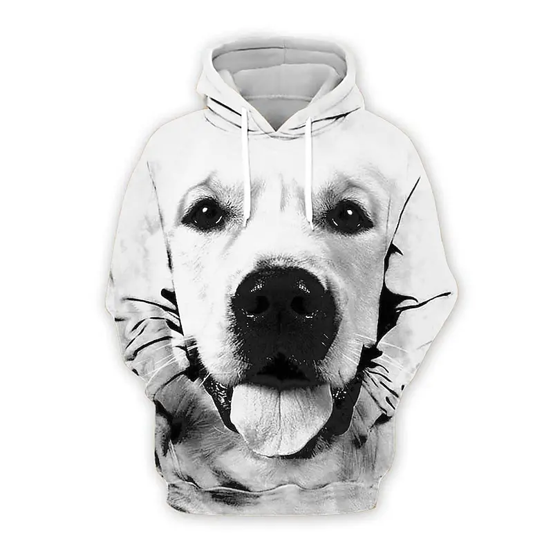 

Men's Hoodies Hooded Dog Graphic Prints Long Sleeve Kangaroo Pocket Designer Hoodie Khaki Casual Daily Sports Sportswear Pullove