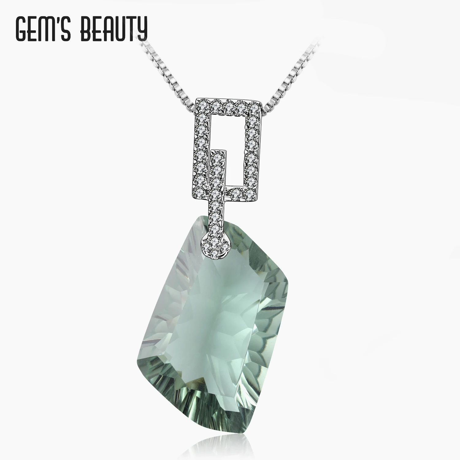Gem's Beauty 925 Sterling Silver Modern Luxury Style Pendant Necklaces 13x24mm Heterohexagon Green Amethyst Necklaces For Women
Gem's Beauty 925 Sterling Silver Modern Luxury Style Pendant Necklaces 13x24mm Heterohexagon Green Amethyst Necklaces For Women