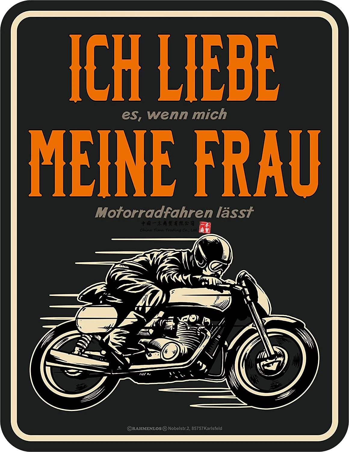 

Rahmenlos Decorative Stickers With German Text Ich Liebe Meine Frau Wenn Sie Mich Motorrad Fahren Lassen