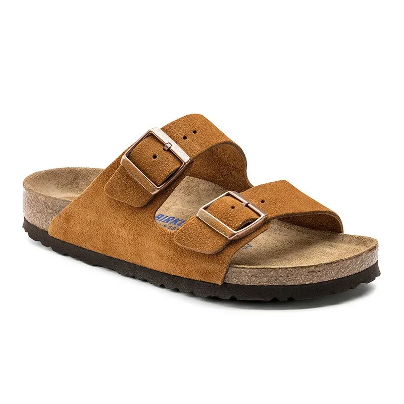 

Spring Summer Soft Footbed Suede Birken Sandals Women And Men Fashion Wear outside Couples Wear Cork Slippers Retro Clogs Shoes