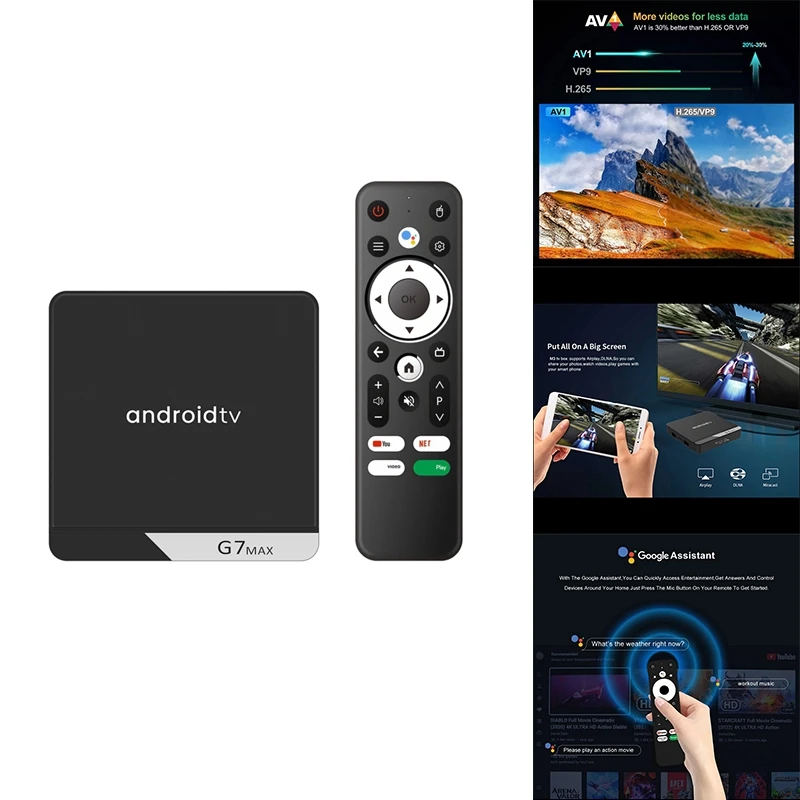 

G7 Max Smart TV Box Android 11 S905X4 4GB+64GB 1000M AV1 4K HD 2.4Ghz/5Ghz Dual Wifi USB3.0 Set Top Box Media Player