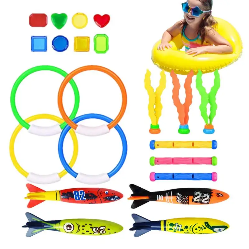 

Pool Diving Toys 22PCS Fun Swim Games Sinking Set Summer Toys Fun Toys Swimming Pool Toys For Boys Girls Teens Ages 7 Sports