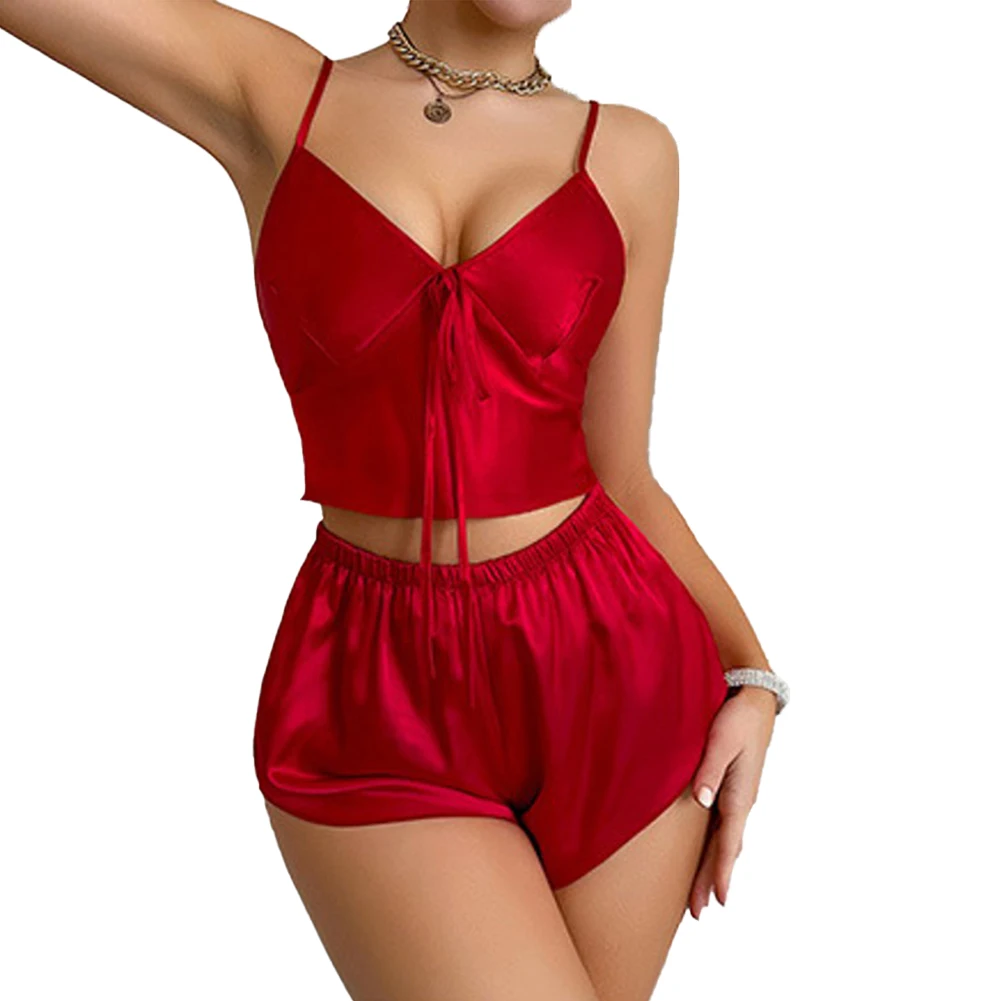 Silk Sleepwear Women Sexy Pajamas Sets Sleeveless Tops Shorts Loungewear 2pcs Pajamas Disfraz Sexy Mujeres Clothes Women
Silk Sleepwear Women Sexy Pajamas Sets Sleeveless Tops Shorts Loungewear 2pcs Pajamas Disfraz Sexy Mujeres Clothes Women