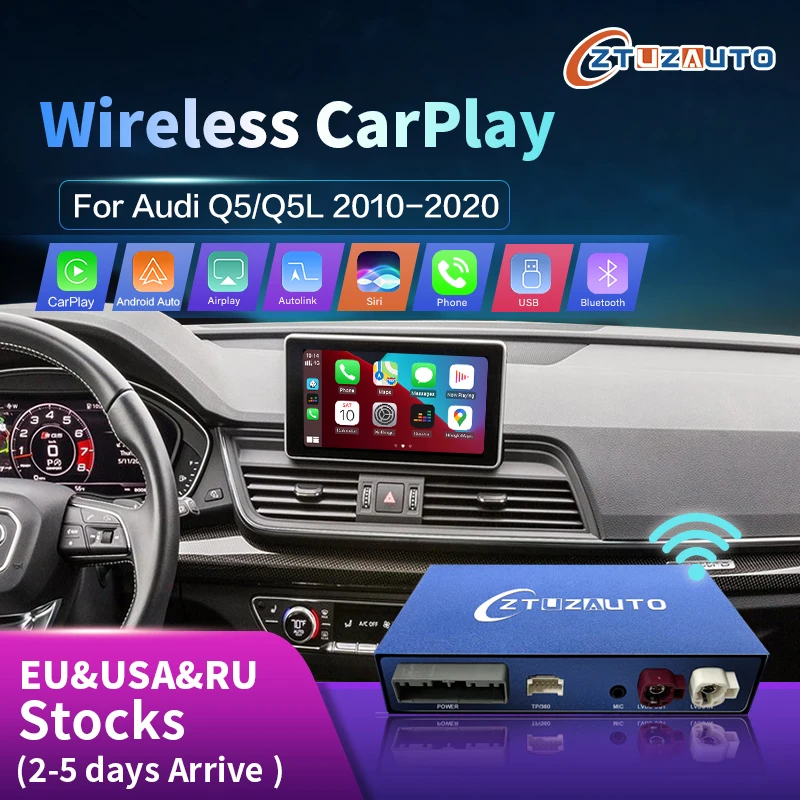 Wireless Apple CarPlay Android Auto Interface for Audi Q5/Q5L 2010-2020, with Mirror Link AirPlay Navigation Car Play Functions 
Wireless Apple CarPlay Android Auto Interface for Audi Q5/Q5L 2010-2020, with Mirror Link AirPlay Navigation Car Play Functions