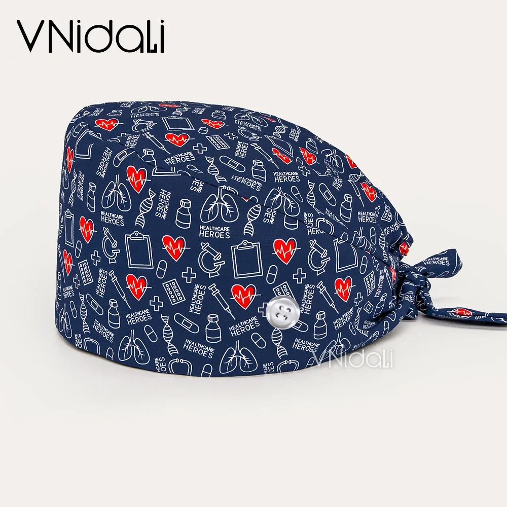 Tie Back Working Hat Cotton Printing Clearance Pattern Scrub hat with buttons Washable Sweatband Beautician Dust Proof Scrub Cap
Tie Back Working Hat Cotton Printing Clearance Pattern Scrub hat with buttons Washable Sweatband Beautician Dust Proof Scrub Cap