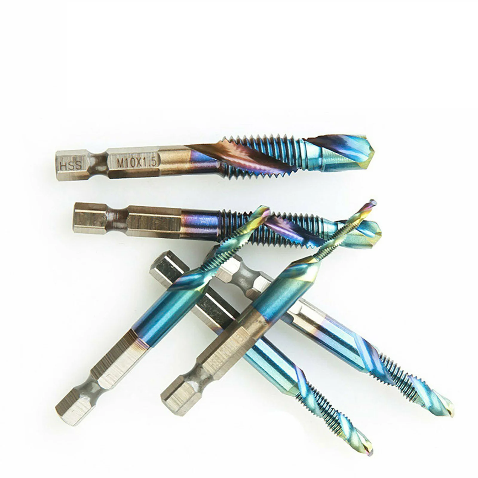 6Pcs HSS Metric Thread Screw Tap Drill Titanium Plated Hex Shank Drill Compound Tap M3/M4/M5/M6/M8/M10 Metalworking Hand Tools
6Pcs HSS Metric Thread Screw Tap Drill Titanium Plated Hex Shank Drill Compound Tap M3/M4/M5/M6/M8/M10 Metalworking Hand Tools