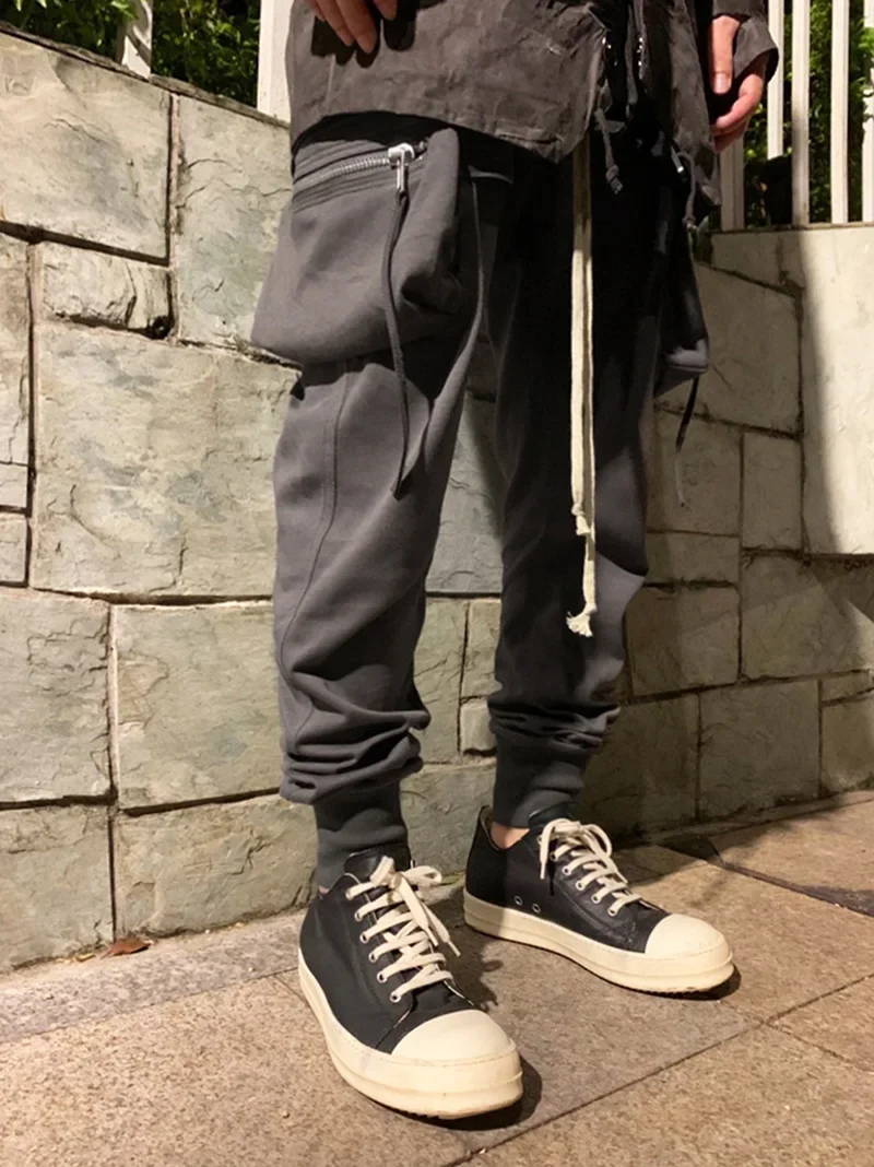 

High Street Rick Pants For Men 24ss Spring New In Y2k Men Clothing Black Casual Owens Pants Harajuku Multi-Pocket RO Cargo Pants