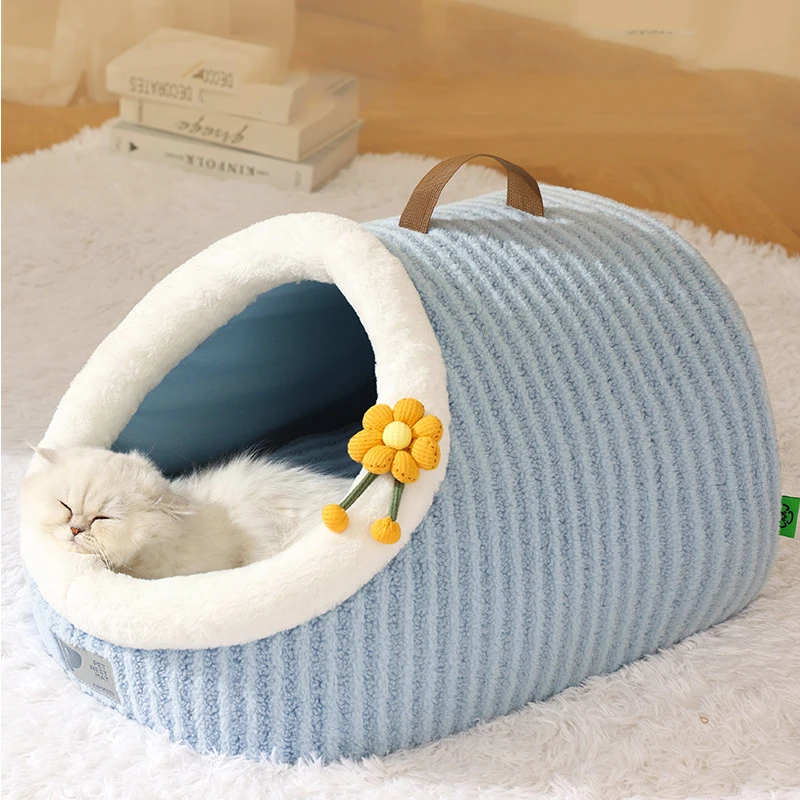 

Cute Cat Bed Pet House Kitten Lounger Cushion Small Dog Tent Mat Washable Puppy Basket Cave Mat Soft for Cats House Bed Supplies