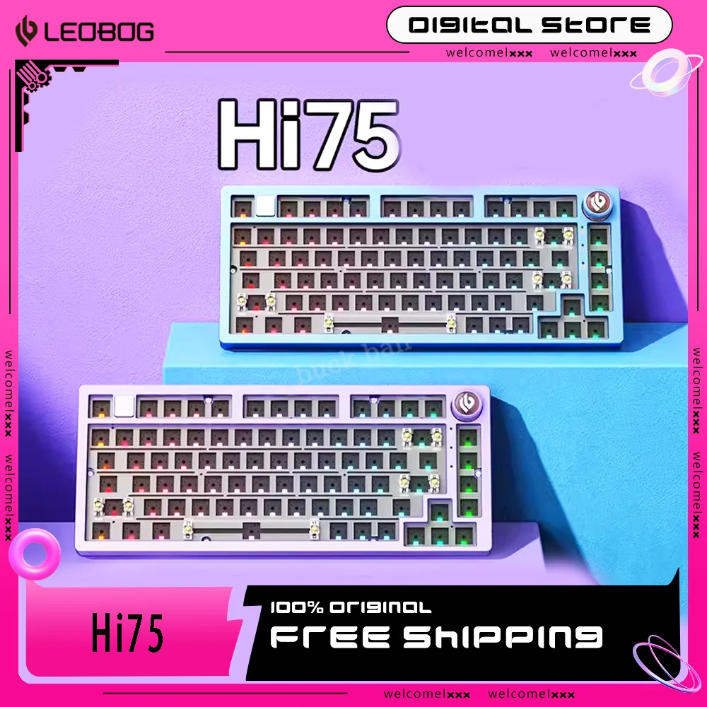 

Leobog Hi75 Mechanical Keyboard Aluminum Alloy Hot-Swap 75% Pcb Kit With Knob Rgb Gasket Wired Custom Gaming Keyboards Laptop Pc