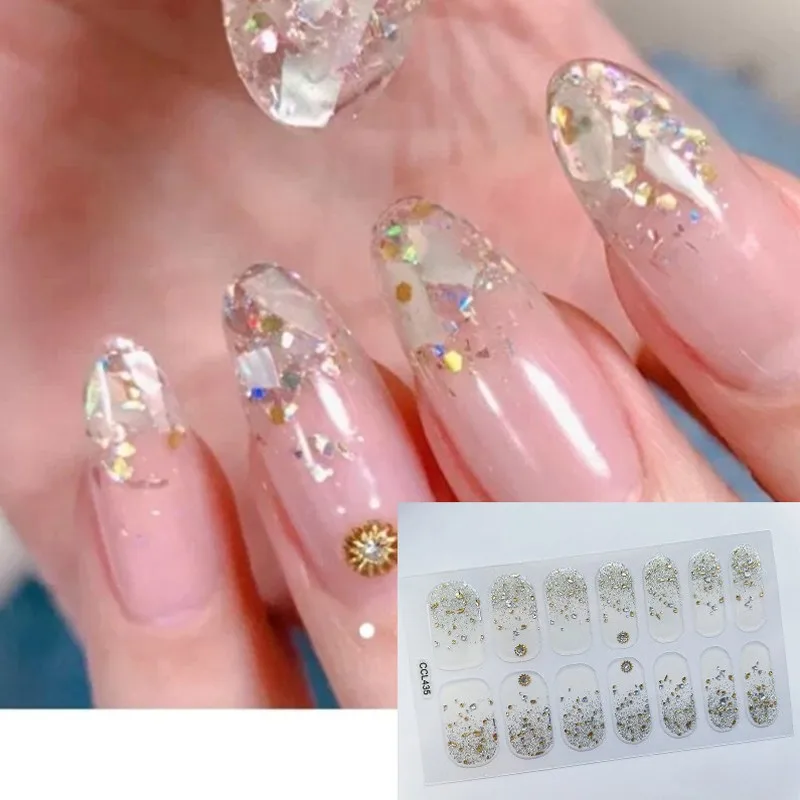 Korean Style Glitter Floral Printed Nail Art Stickers Self-adhesive Full Cover Fashion Nail Wraps DIY Nail Decal Mnicure Tool
Korean Style Glitter Floral Printed Nail Art Stickers Self-adhesive Full Cover Fashion Nail Wraps DIY Nail Decal Mnicure Tool