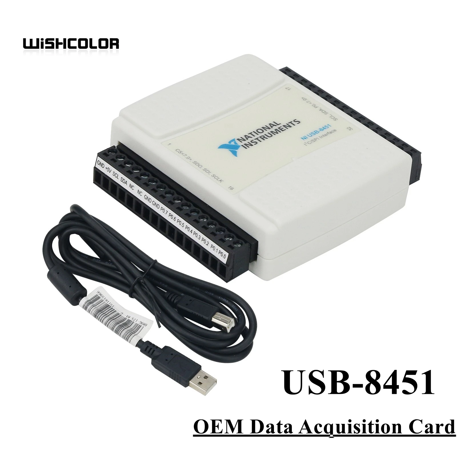 

Wishcolor USB-8451 779553-01 OEM Data Acquisition Card DAQ USB w/ Data Cable Terminal I2C SPI Interface for NI