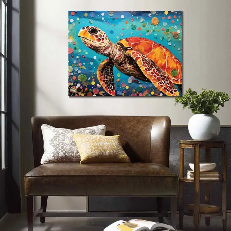 Poster Impressionist Ocean Waves Turtle Collage Canvas Print Picture for Tranquil Room Wall Decor
Poster Impressionist Ocean Waves Turtle Collage Canvas Print Picture for Tranquil Room Wall Decor
