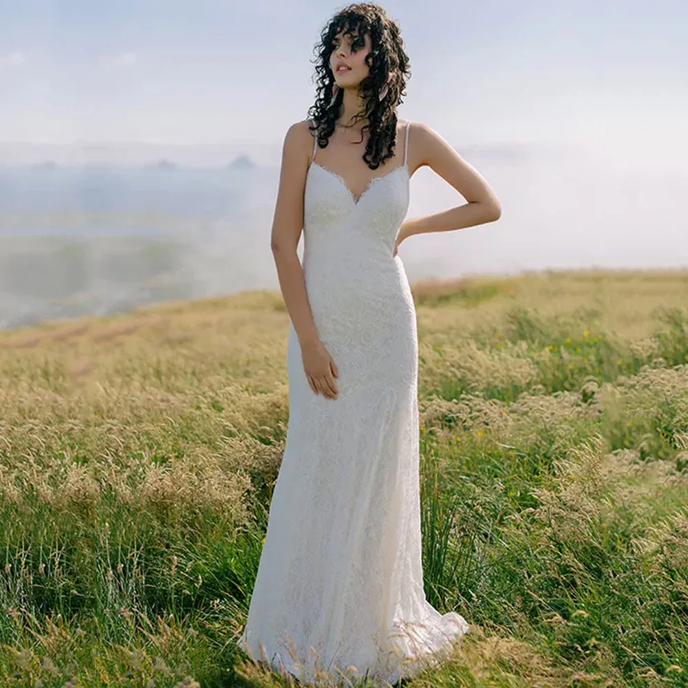 LoveDress Spaghetti Straps V-Neck Wedding Dresses Lace Applqiues Tulle Boho Sheath Bride Gowns Sleeveless Train Vestido De Noiva
LoveDress Spaghetti Straps V-Neck Wedding Dresses Lace Applqiues Tulle Boho Sheath Bride Gowns Sleeveless Train Vestido De Noiva