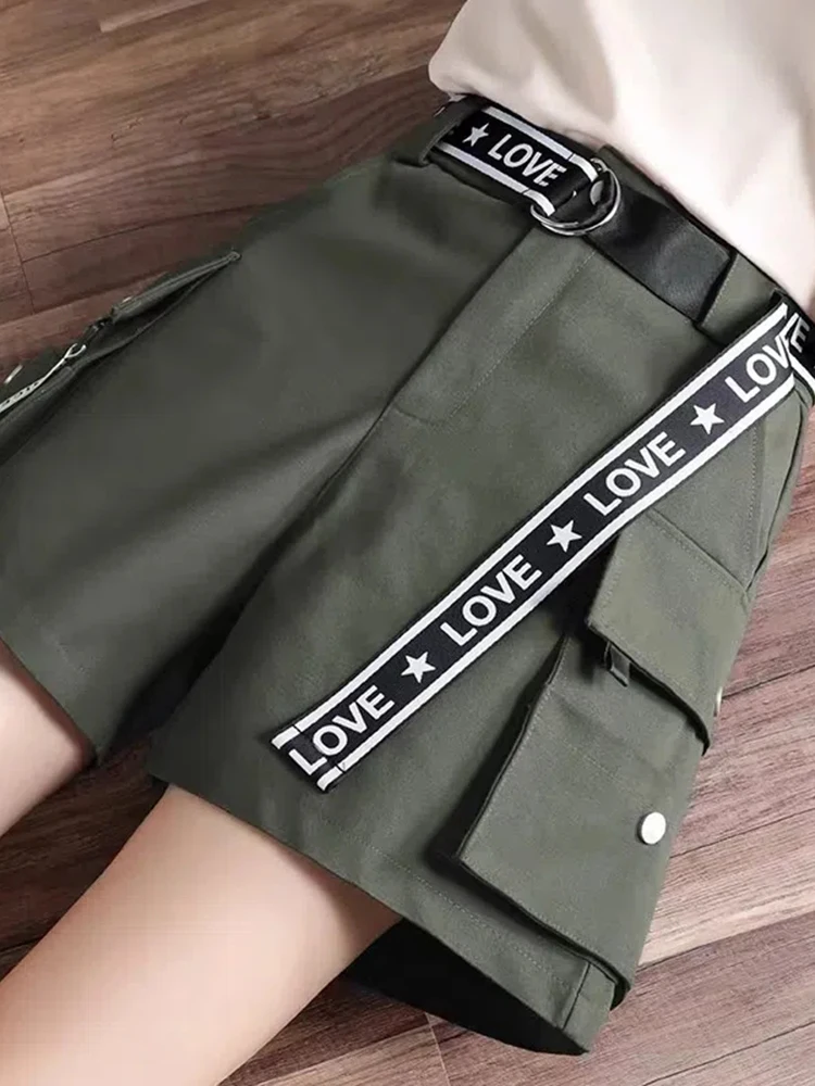 Zoki Women Harajuku Belt Cargo Shorts Streetwear Fashion High Waist All Match Casual Shorts Summer Loose Pockets Wide Leg Shorts
Zoki Women Harajuku Belt Cargo Shorts Streetwear Fashion High Waist All Match Casual Shorts Summer Loose Pockets Wide Leg Shorts