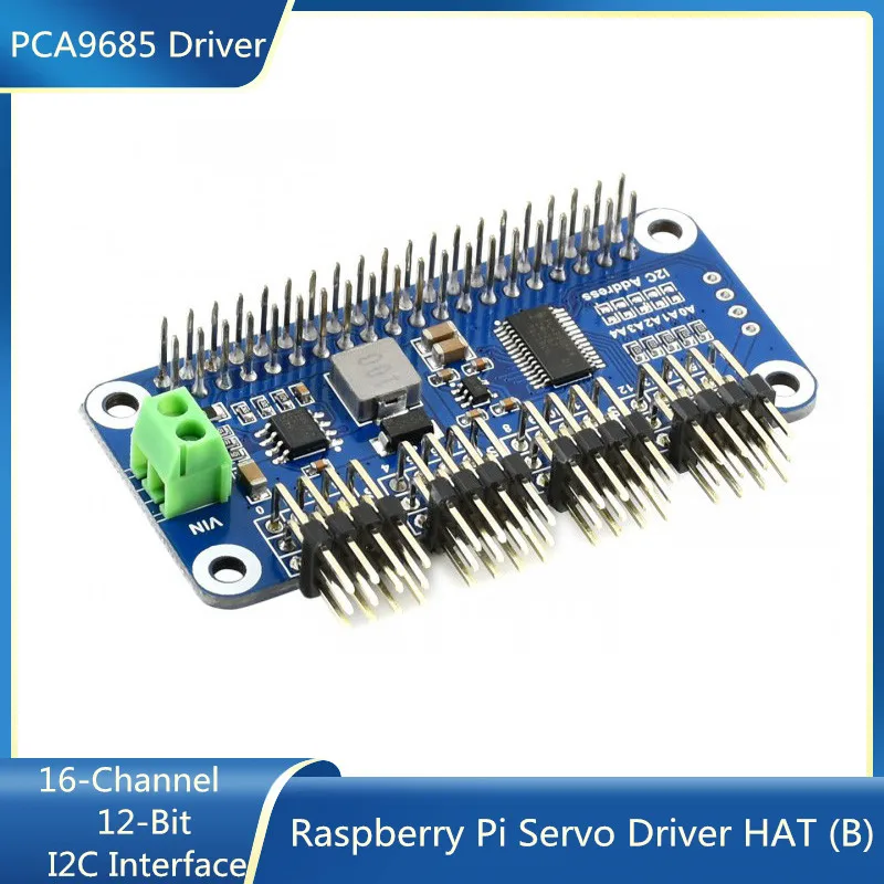 Сервопривод Raspberry Pi HAT (B) 16-канальный 12-битный I2C прямоугольный штыревой разъем PCA9685 VIN для Raspberry Pi Jetson Nano
Сервопривод Raspberry Pi HAT (B) 16-канальный 12-битный I2C прямоугольный штыревой разъем PCA9685 VIN для Raspberry Pi Jetson Nano