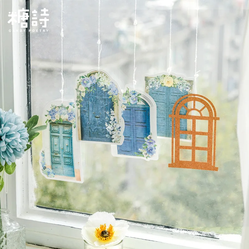 

15pcs Literary Flower Window Material Paper Retro Background Collage Cards Decorative Lable Junk Journal Planner scrapbooking