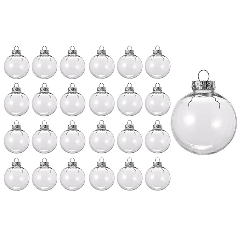 72PCS Clear Plastic Fillable Christmas Balls 8Cm DIY Xmas Tree Ornament Decoration Arts Crafts 
72PCS Clear Plastic Fillable Christmas Balls 8Cm DIY Xmas Tree Ornament Decoration Arts Crafts