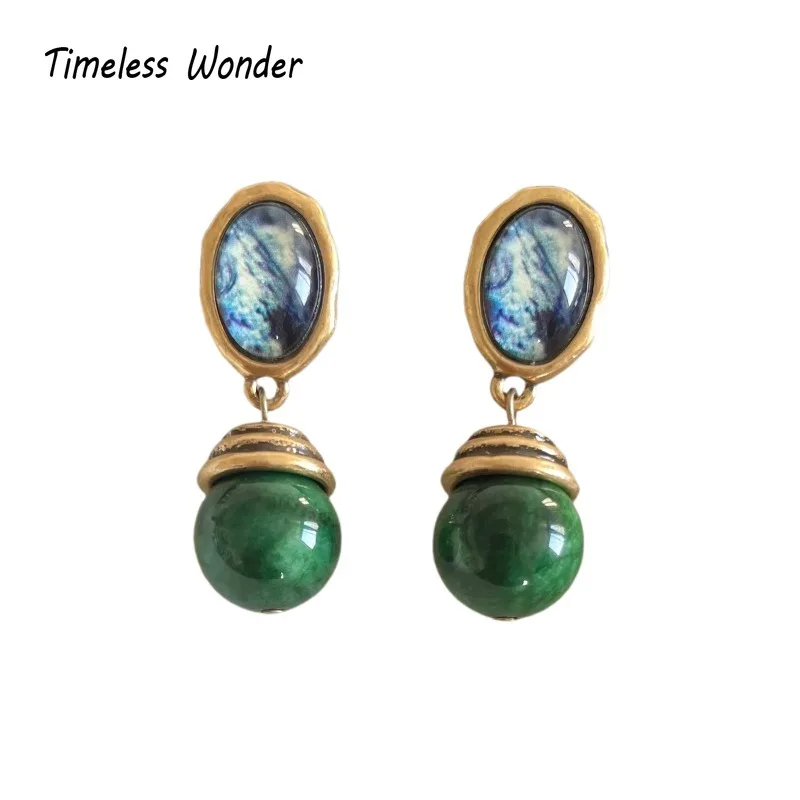 

Timeless Wonder Retro Zircon Geo Stud Earrings for Women Designer Jewelry Goth Runway Vintage Gift Top Rare Trendy 2239