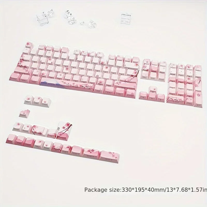 Cherry Blossom pink PBT keycap set for mechanical keyboard