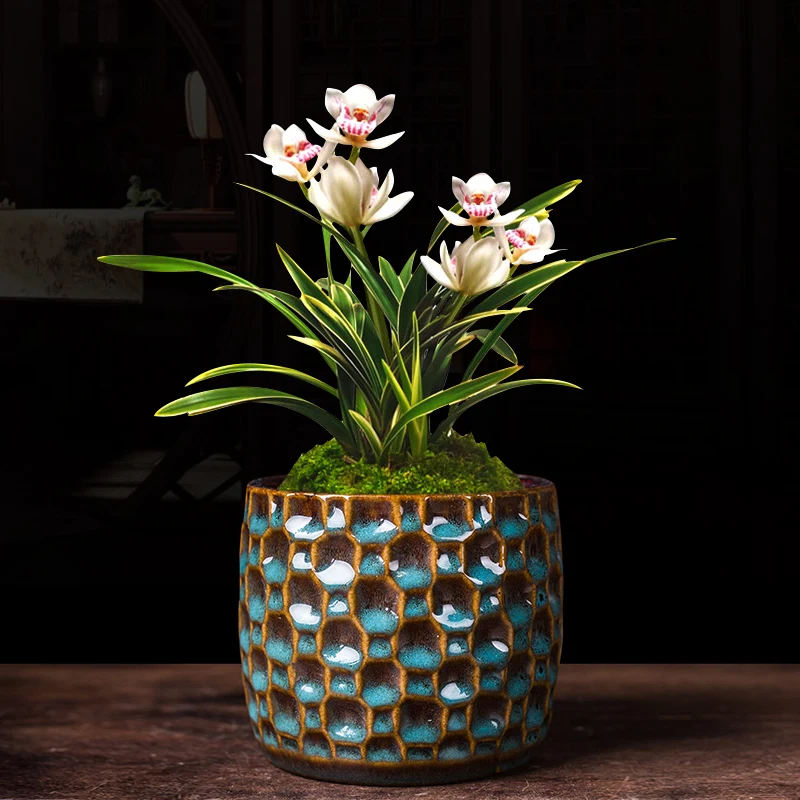 

Indoor Garden Flower Pots Ceramic Cactus Orchid Balcony Flower Pots Succulent Farmhouse Pot De Fleur Vintage Home Decor YY50HP