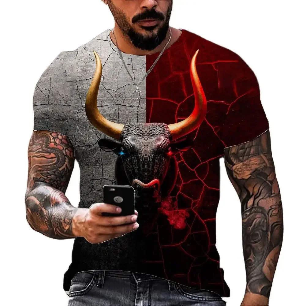 Spain Bull Men's T-shirt 3D Printed Tops Fashion Short Sleeve Sweatshirt Summer Round Neck Pullover Casual Mens Clothing
Spain Bull Men's T-shirt 3D Printed Tops Fashion Short Sleeve Sweatshirt Summer Round Neck Pullover Casual Mens Clothing