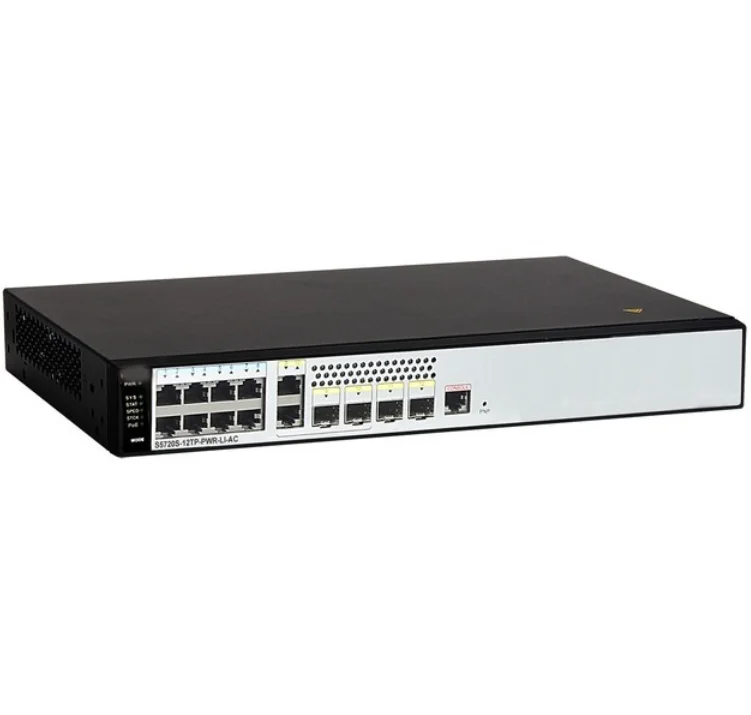 S5720S-12TP-PWR-LI-AC 8-port Gigabit POE+4 optical port selection two-layer network management access switch
S5720S-12TP-PWR-LI-AC 8-port Gigabit POE+4 optical port selection two-layer network management access switch