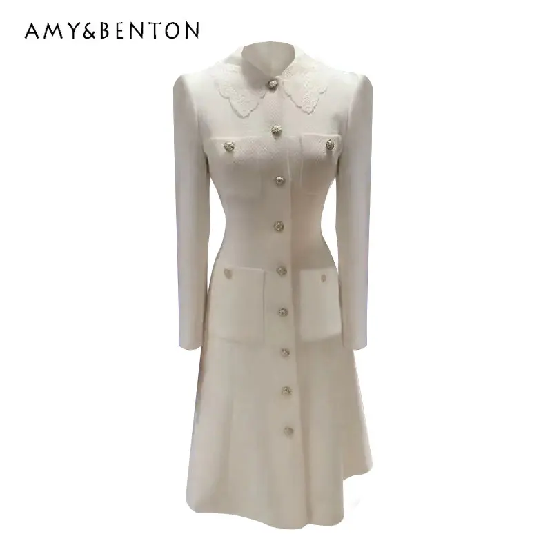 Lace Collar A- line Mid-Length White Dress for Women 2023 Spring and Autumn New Korean Style Long-Sleeved Bottoming Dress
Lace Collar A- line Mid-Length White Dress for Women 2023 Spring and Autumn New Korean Style Long-Sleeved Bottoming Dress
