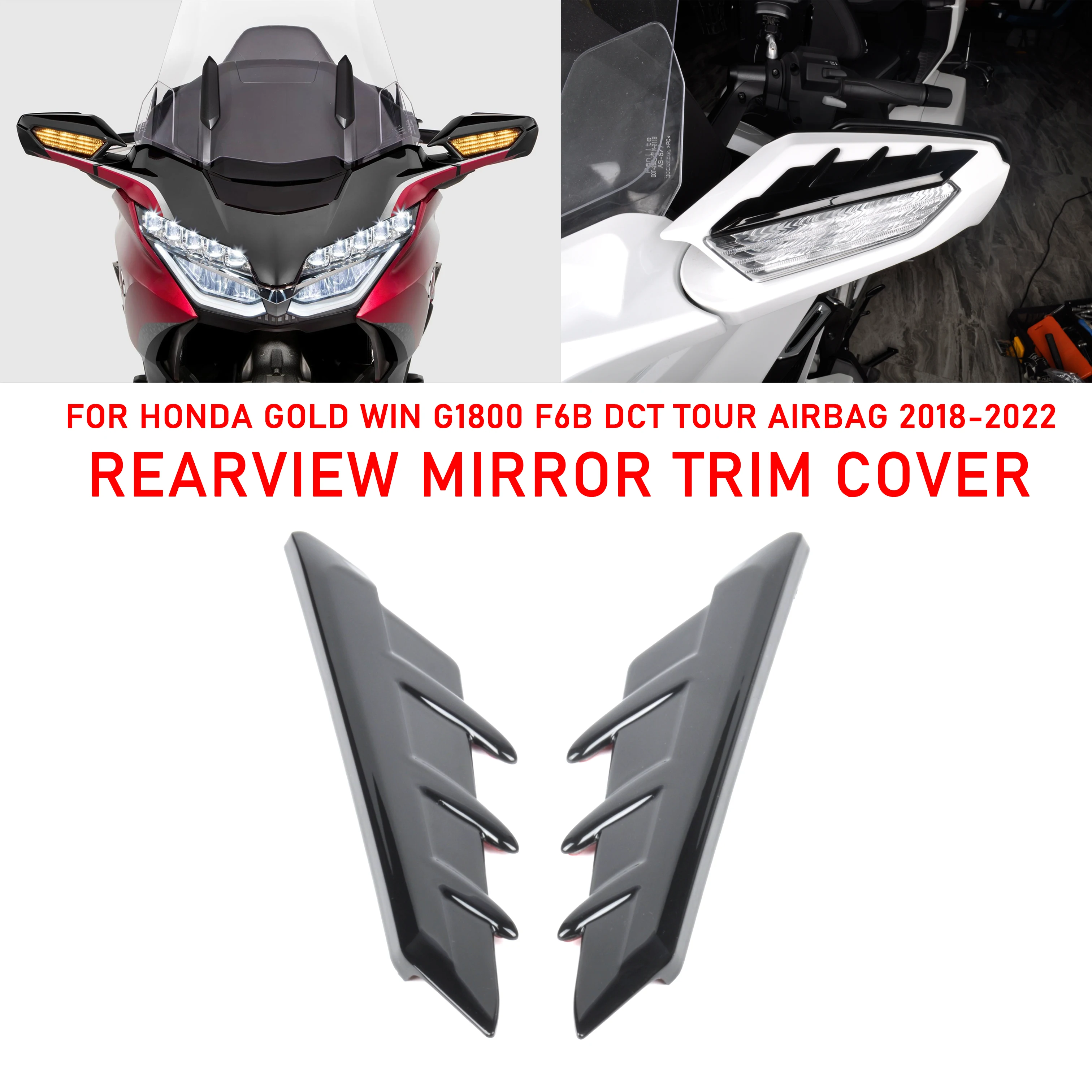 2PCS Mirror Trim Chrome Gloss Black Trim Cover Mirror Accents For Honda Gold Wing GL1800 F6B 2018-2023 Motorcycle
2PCS Mirror Trim Chrome Gloss Black Trim Cover Mirror Accents For Honda Gold Wing GL1800 F6B 2018-2023 Motorcycle
