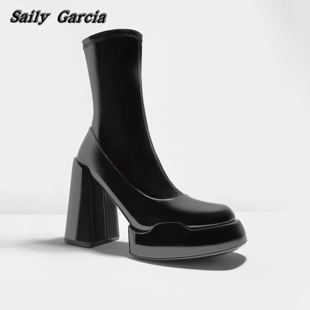 Genuine Leather Glossy Chunky Heel Stretch Boots Winter New Fashion Patent Leather Sexy Women Boots Square Toe Platform Boots
Genuine Leather Glossy Chunky Heel Stretch Boots Winter New Fashion Patent Leather Sexy Women Boots Square Toe Platform Boots