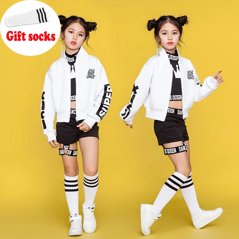 Children Hip Hop Dance Costumes Kids Street Dance Clothing White Jacket Black Vest Shorts Girls Dancewear Stage Outfit DN1740
Children Hip Hop Dance Costumes Kids Street Dance Clothing White Jacket Black Vest Shorts Girls Dancewear Stage Outfit DN1740