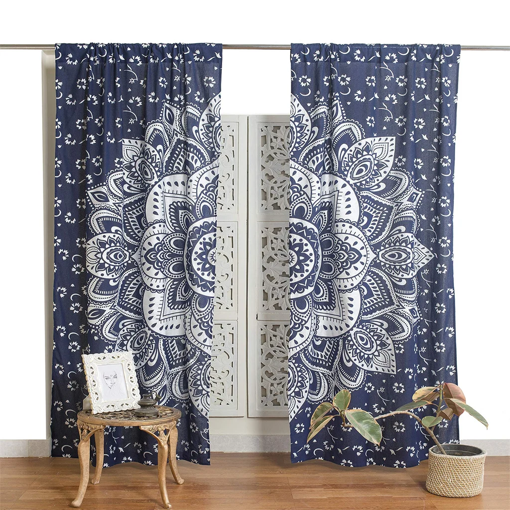 Mandala Pattern Bohemian Curtains Indian Hippie Style Blue and Silver Shade Curtains Living Room Bedroom Home Decor Curtains
Mandala Pattern Bohemian Curtains Indian Hippie Style Blue and Silver Shade Curtains Living Room Bedroom Home Decor Curtains