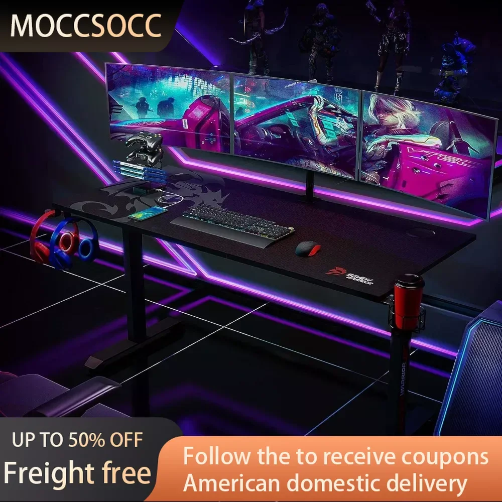 Gaming Desk 55 INCH Bed Room Desk to Study Table Ergonomic E-Sport Style With Double Headphone Hook USB Gaming Rack Furniture
Gaming Desk 55 INCH Bed Room Desk to Study Table Ergonomic E-Sport Style With Double Headphone Hook USB Gaming Rack Furniture