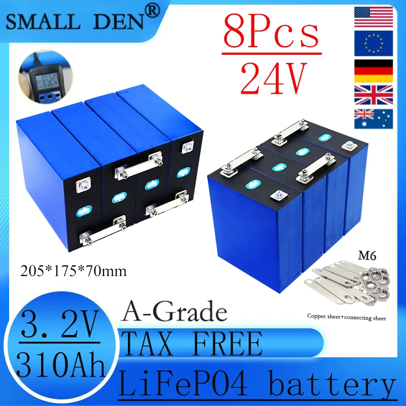 8pcs 3.2v 310Ah 280Ah 105Ah C4020Ah Lifepo4 Rechargeable Battery Lithium Iron Phosphate Solar Cell 12v 24v Lifepo4 cell Tax Free
8pcs 3.2v 310Ah 280Ah 105Ah C4020Ah Lifepo4 Rechargeable Battery Lithium Iron Phosphate Solar Cell 12v 24v Lifepo4 cell Tax Free