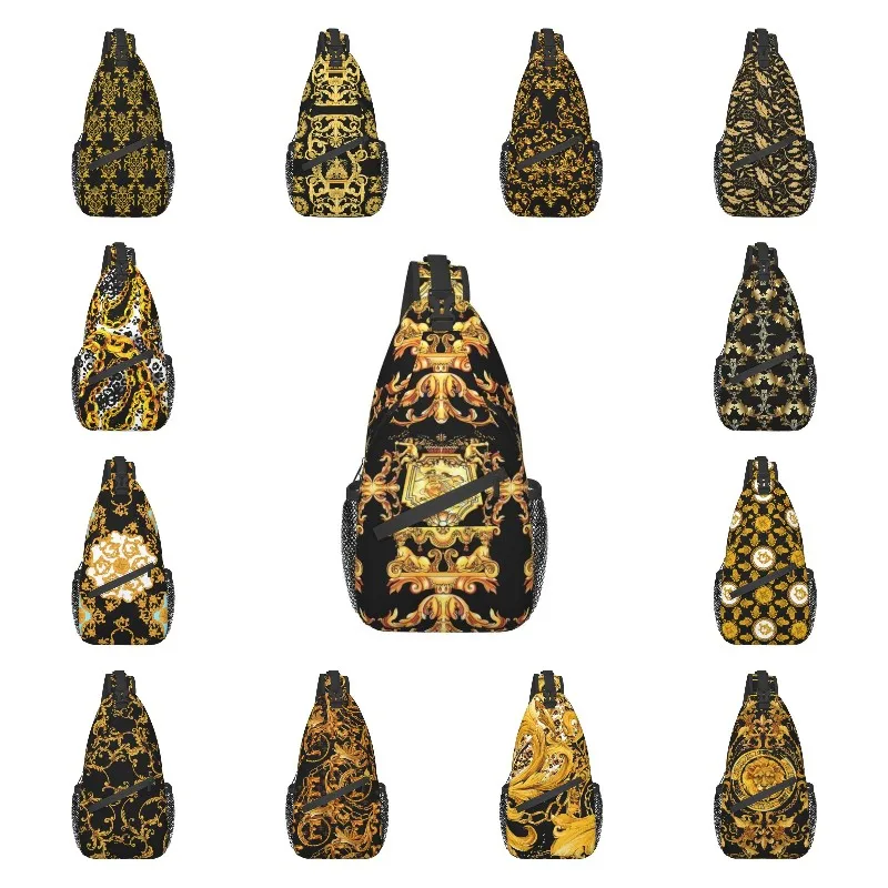 Cool Luxury Golden Europe Floral Crossbody Sling Backpack Men Shoulder Chest Bag for Hiking
Cool Luxury Golden Europe Floral Crossbody Sling Backpack Men Shoulder Chest Bag for Hiking