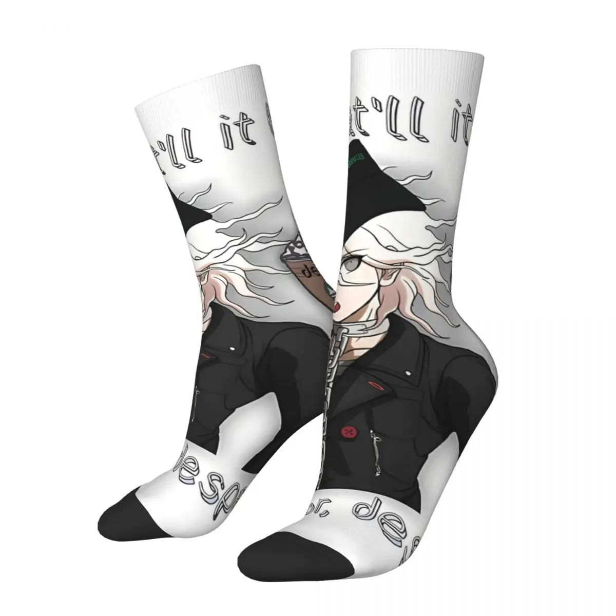 Счастливые мужские носки Nagito Hope Or Despair, в стиле ретро, Danganronpa Makoto Game, в стиле хип-хоп, новинка, короткие носки с принтом в подарок
Счастливые мужские носки Nagito Hope Or Despair, в стиле ретро, Danganronpa Makoto Game, в стиле хип-хоп, новинка, короткие носки с принтом в подарок