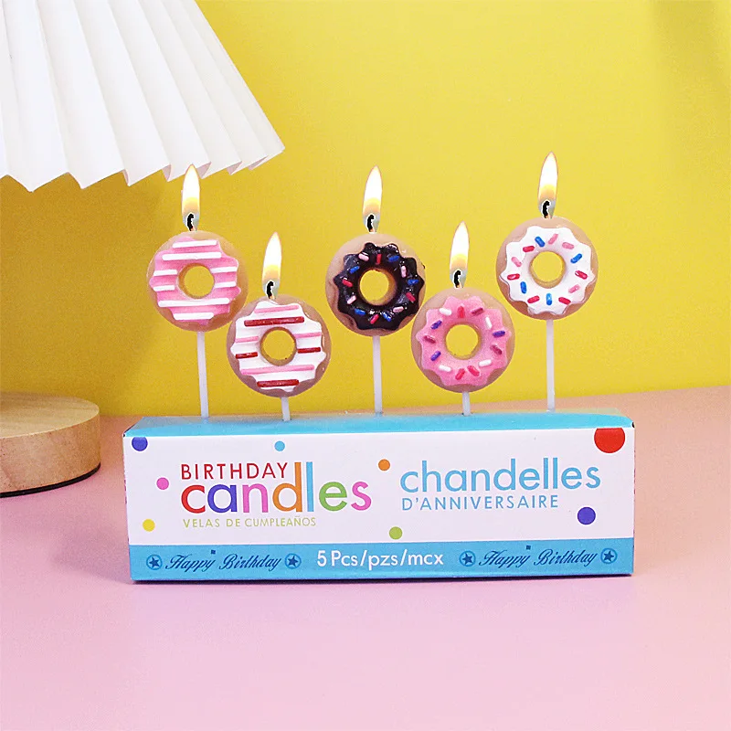 

1 Set Donut Candle Cute Candle Cake Topper Kids Child Happy Birthday Candles Birthday Party Festival Cake Candle