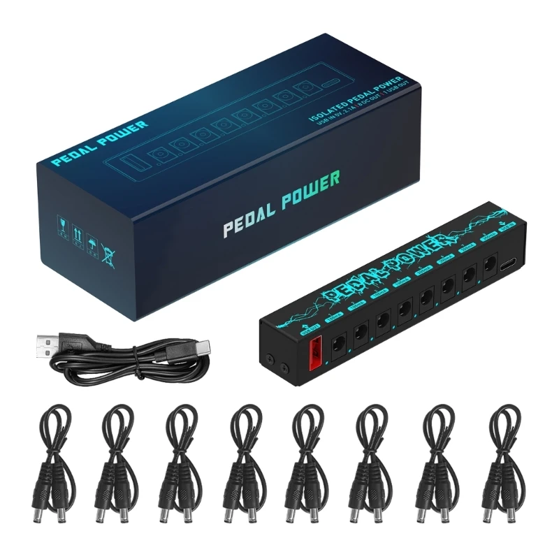 Guitar Pedal Power Supply Effect Pedal Board Power Supply 8 Isolated Output for 9V Effect Pedals Power with Blue LED
Guitar Pedal Power Supply Effect Pedal Board Power Supply 8 Isolated Output for 9V Effect Pedals Power with Blue LED