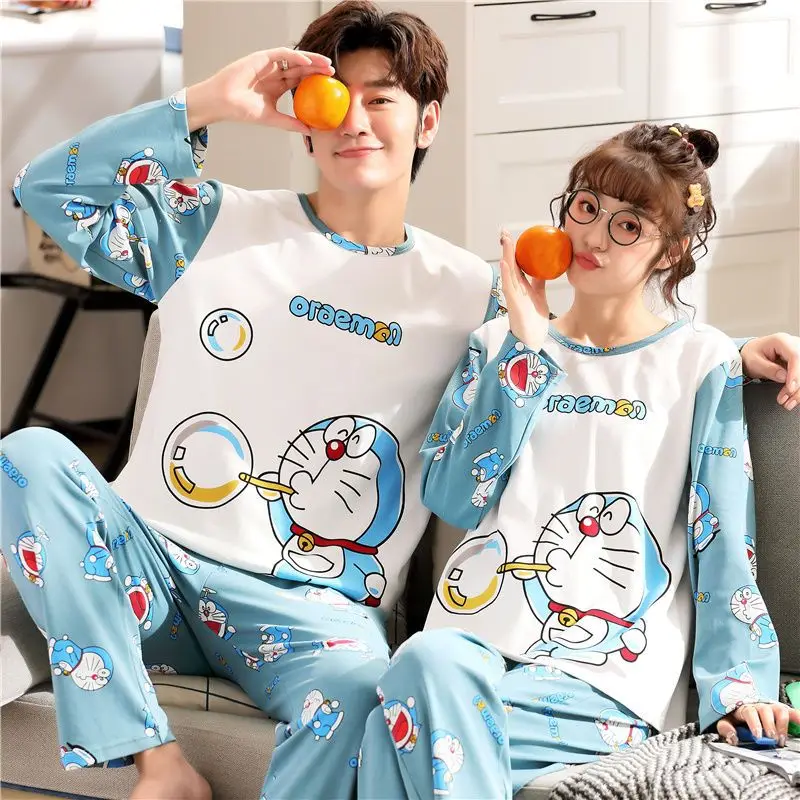 Doraemon spring and autumn Korean version pure cotton pajamas fashion trend simple creative student couple cute home wear set
Doraemon spring and autumn Korean version pure cotton pajamas fashion trend simple creative student couple cute home wear set