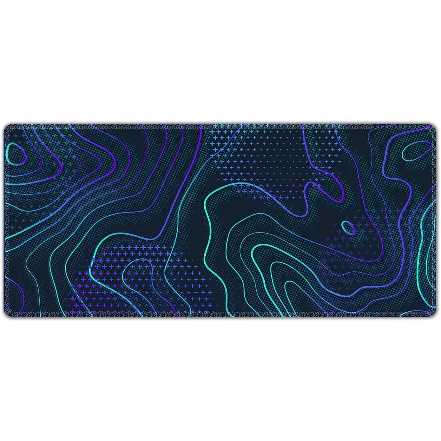 

Large Mouse Pad Gaming Desk Mat XXL Mousepad with Stitched Edges & Rubber Base Keyboard Pad Computer Desk Pad Topographic Blue