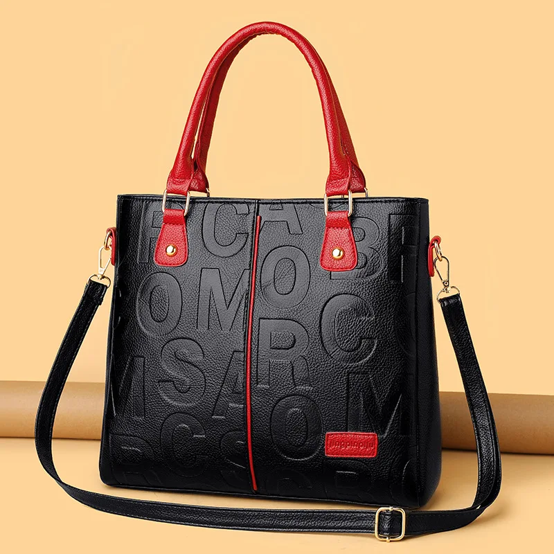 

2023 Handbag New Crossbody Bag High Capacity Mesh Red Same Soft Leather Textured Embossed Shoulder Bag Women's Handbag