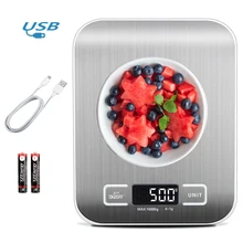 10kg Mini Electronic Digital Scale Stainless Steel LED Measuring Balance Weight for Cooking Baking Home Kitchen USB Food Scale