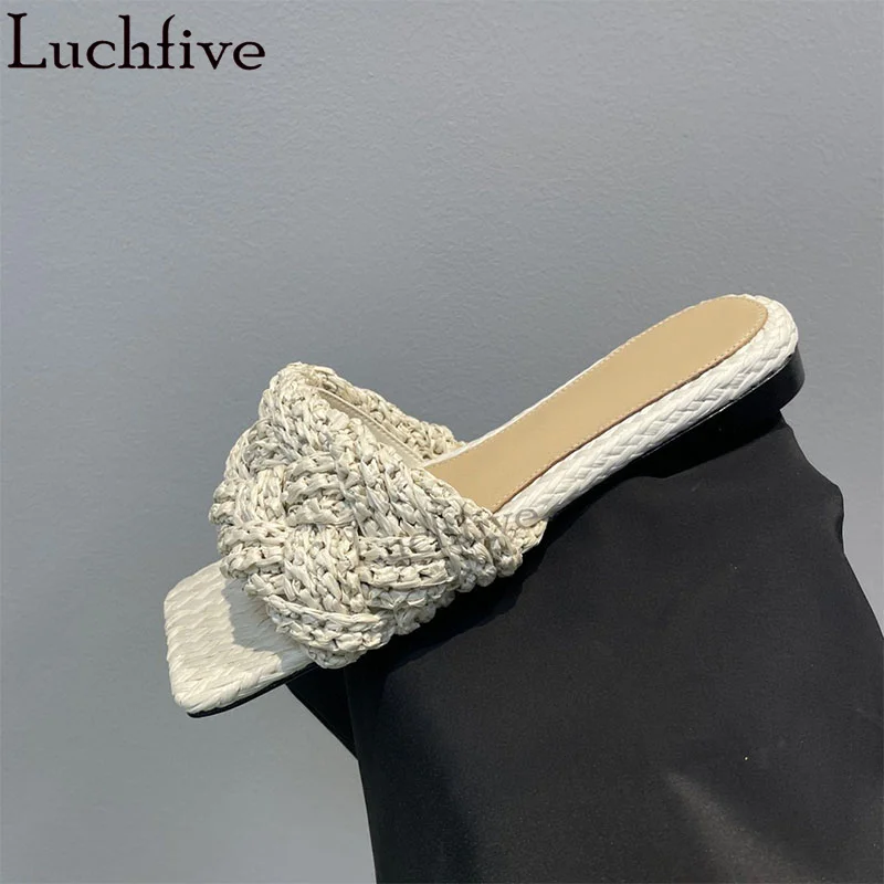 New Square Peep toe Flats Heel Braid Slippers Women 2023 New Luxury Mules Sandals Summer Hot Sale Brand Party Shoes Mujer
New Square Peep toe Flats Heel Braid Slippers Women 2023 New Luxury Mules Sandals Summer Hot Sale Brand Party Shoes Mujer