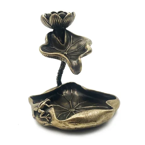 Antique Brass Lotus Leaf Backflow Incense Burner Decorations Solid Pure Copper Frog Lotus Pond Censer Holder Ornaments Tea Pets
Antique Brass Lotus Leaf Backflow Incense Burner Decorations Solid Pure Copper Frog Lotus Pond Censer Holder Ornaments Tea Pets