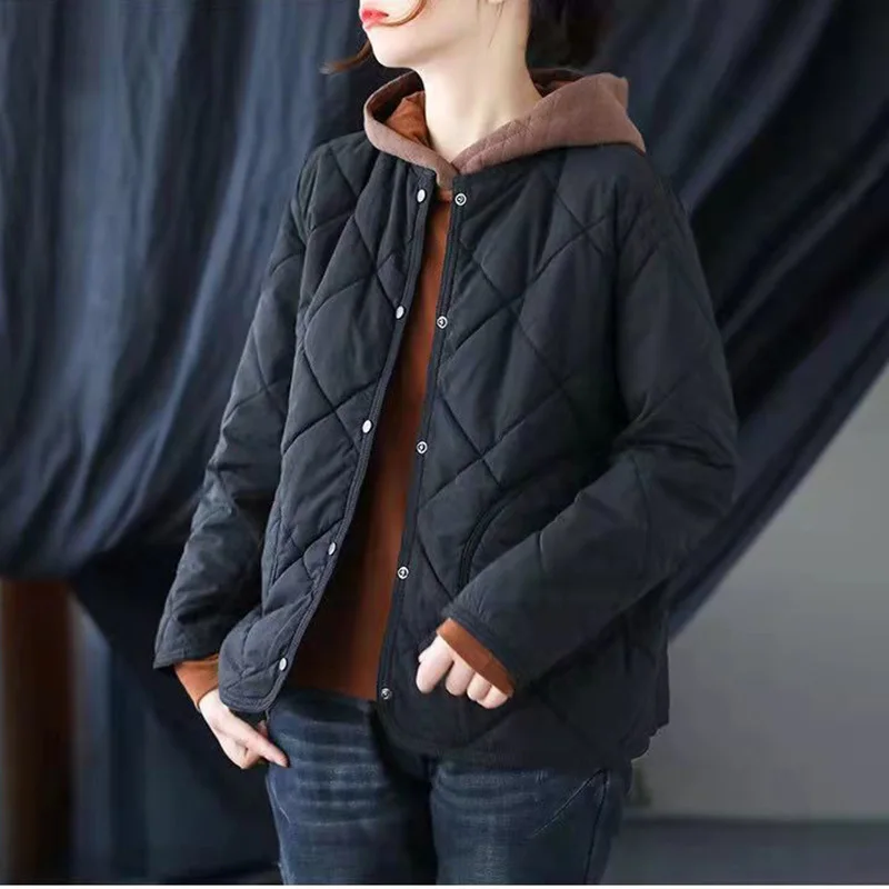 Literary Round Neck Quilted Short Rhombus Light Cotton Jacket Women Winter New Retro Loose Large Size Solid Color Cotton Coat
Literary Round Neck Quilted Short Rhombus Light Cotton Jacket Women Winter New Retro Loose Large Size Solid Color Cotton Coat