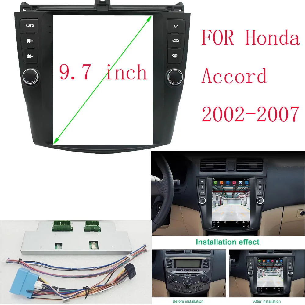 

9,7 дюймов для Honda Accord 7TH 2002-2007 2 Din автомобильное радио Android стерео MP5 GPS проигрыватель Корпус рамка панель приборной панели