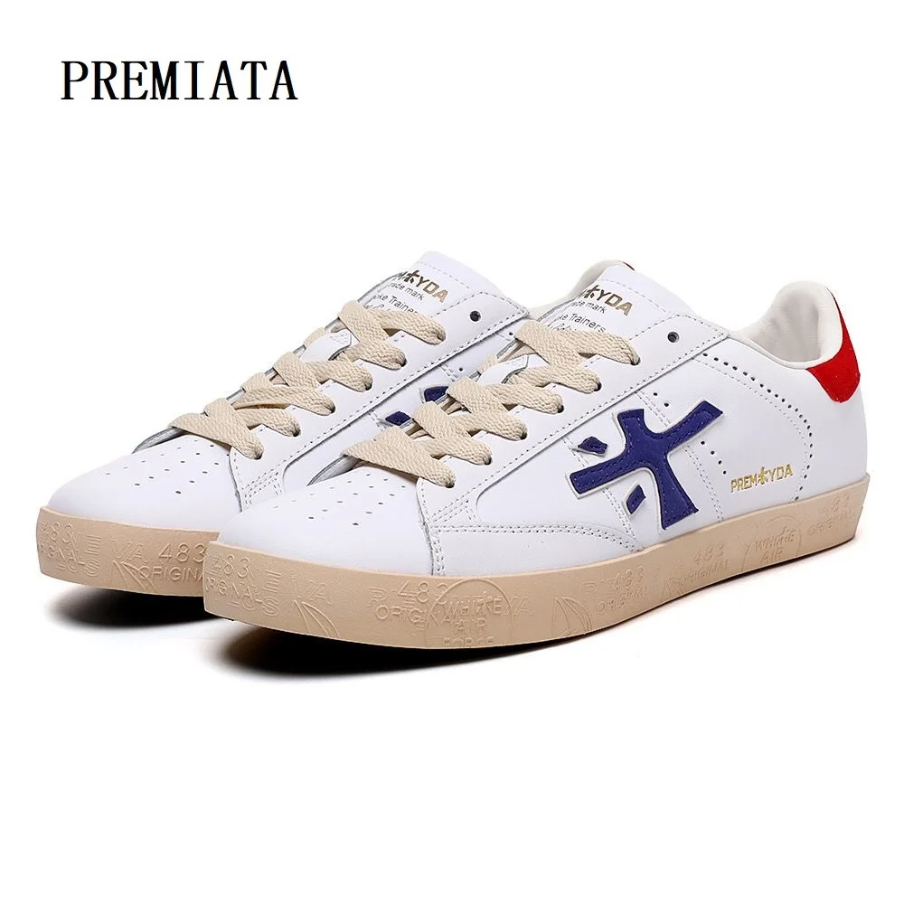 

PREMIATA Men's Casual Shoes Lightweight Breathable Men Shoes Flat Lace-Up Men Sneakers Business Travel Unisex Tenis Masculino