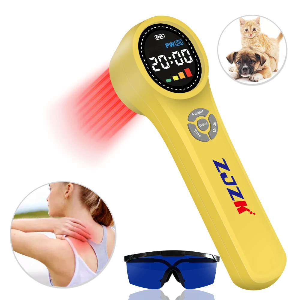 

ZJZK 810nm*4diodes 980nm*4diodes Red Light Therapy Professional LLLT for Huamn Pets Cold Laser Therapy Device for Pain Relief