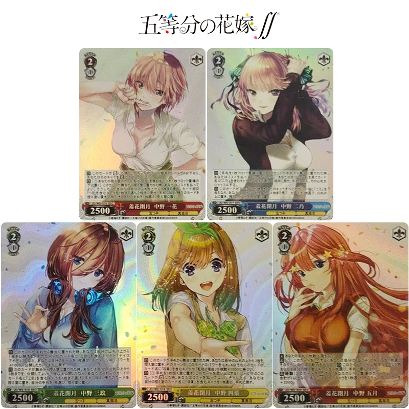 

DIY The Quintessential Quintuplets 5pcs/set Nakano Ichika Nakano Miku Anime Characters Collection flash card Christmas gift toys