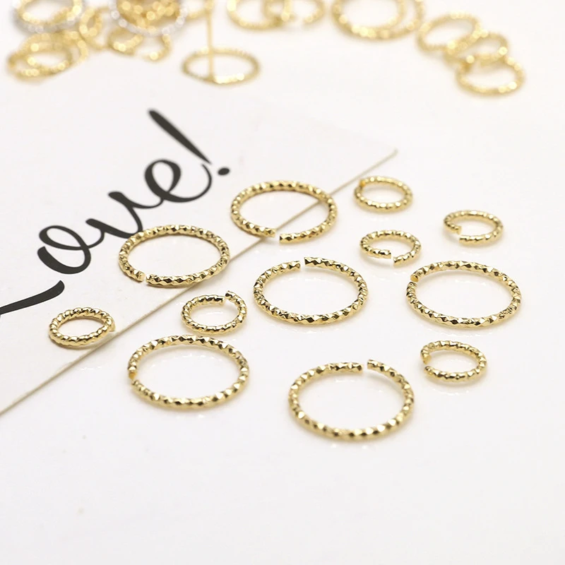 

30Pcs Brass Twisted Open Jump Rings Gold Plated 6/8/10/12mm Textured O Rings Connectors for Jewelry Making Diy Earrings Necklace